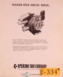 Erickson Tool-Erickson 400-B, Speed Indexer S/N 1666-1667 Manual 1967-400 B-03